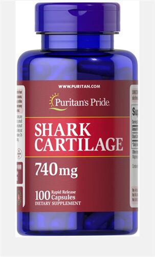 Sụn vi cá mập của Mỹ Puritan's Pride 740mg, hộp 100 viên 