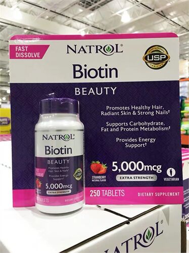 Viên uống mọc tóc Biotin 5000mcg hộp 250 viên (Vị dâu) -  chống rụng tóc của Mỹ 