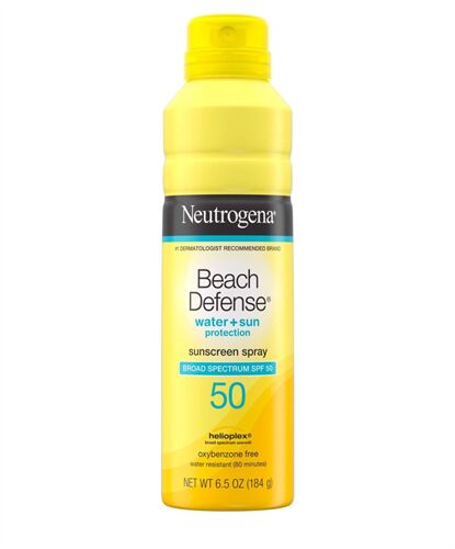 Xịt chống nắng Neutrogena Beach Defense® Water + Sun Protection Sunscreen Spray Broad Spectrum SPF 50 của Mỹ