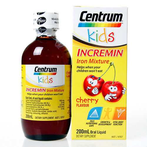 Centrum kids incremin iron mixture vitamins hộp 200 ml của Úc - Vitamine giúp trẻ ăn ngon miệng