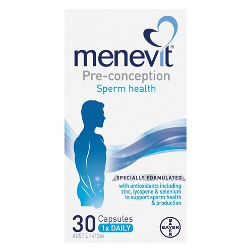 Menevit Elevit Úc hộp 30 viên - Tối ưu hóa khả năng có con của nam giới