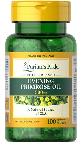 Tinh Dầu Hoa Anh Thảo của Mỹ 500mg hộp 100 viên - Evening Primrose Oil với GLA Puritan