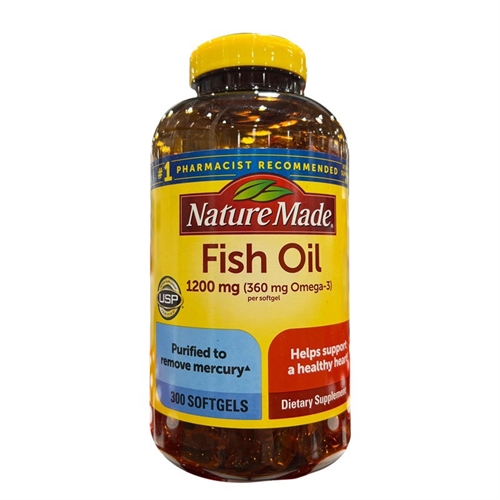 Viên uống dầu cá Nature Made Fish oil Omega 3, 1200mg hộp 150 viên của Mỹ