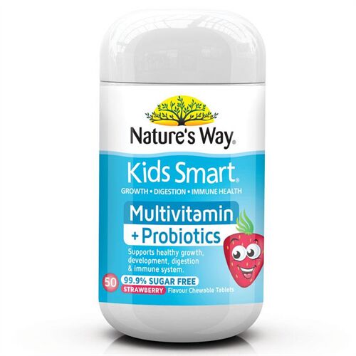 Kẹo dành cho bé Nature's Way Kids Smart Multivitamin + Probiotics Chewable 50 viên của Úc
