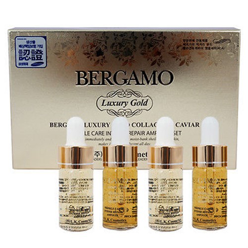 Serum Bergamo Luxury Gold Collagen & Caviar 4 lọ * 13ml của Hàn Quốc