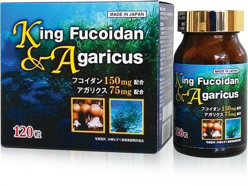 Viên uống hỗ trợ điều trị ung thư King Fucoidan và Agaricus 120 viên của Nhật Bản