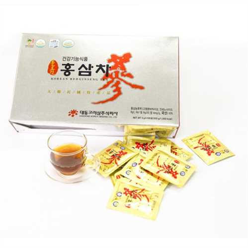 Trà hồng sâm Daedong hộp 100 gói của Hàn Quốc - Korean Red Ginseng Tea 