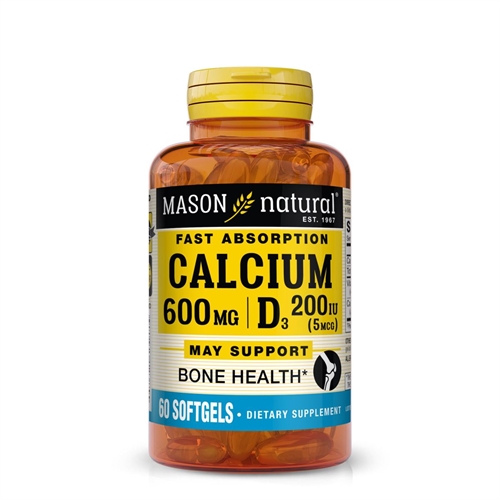 Viên uống bổ sung Mason Natural Calcium 600 mg Plus Vitamin D3 hộp 100 viên của Mỹ