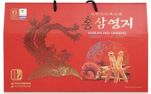 Nước uống hồng sâm linh chi Pocheon 70ml * 30 gói của Hàn Quốc