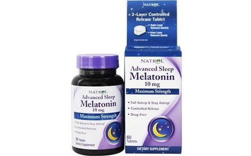 Viên uống hỗ trợ điều hòa giấc ngủ Natrol Melatonin 10mg hộp 60 viên của Mỹ