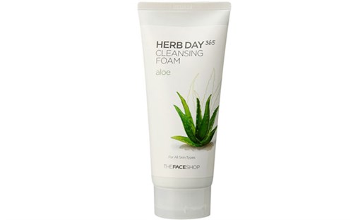 Sữa rửa mặt lô hội The Faceshop Herb Day 365 Cleaning Foam Aloe  170ml của Hàn Quốc