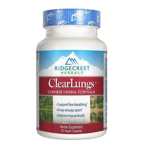 Viên uống chức năng làm sạch phổi ClearLungs Chinese Herbal Formula hãng Ridgecrest Herbals lọ 120 viên của Mỹ