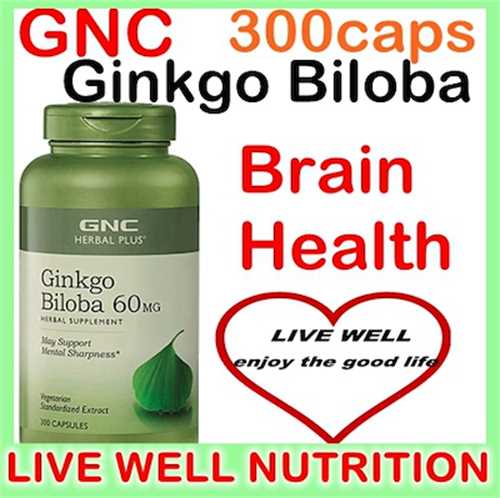 Viên uống tăng cường tuần hoàn não GNC HERBAL PLUS® GINKGO BILOBA 60 MG hộp 300 viên của Mỹ