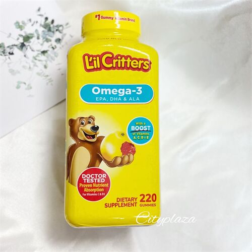 L'il Critters Omega 3 DHA Gummy Omega 3 EPA, DHA & ALA hộp 220 viên - Kẹo dẻo bổ sung Omega 3 DHA cho Bé - mẫu mới