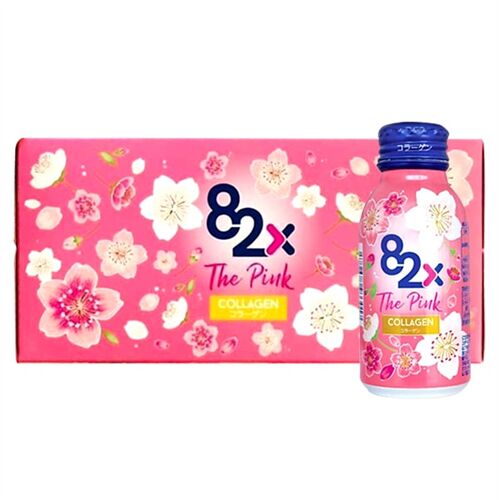 Nước uống 82x The Pink Collagen hộp 10 chai x 100ml của Nhật Bản