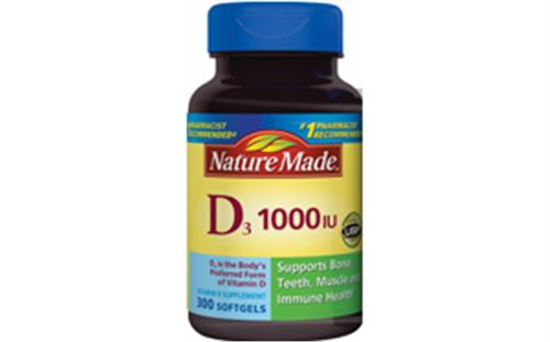 Viên uống bổ sung vitamin Nature Made D3 1000 IU hộp 300 viên của Mỹ