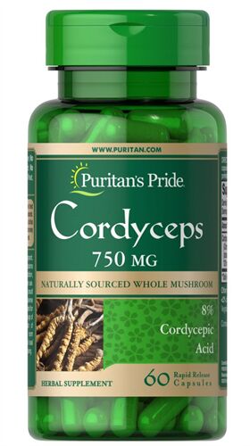 Viên uống đông trùng hạ thảo Puritans Pride Cordyceps 750mg 60 viên của Mỹ [date 6/2024]
