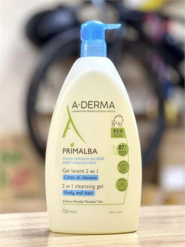 Tắm Gội 2 trong 1 Cho Bé A-Derma Primalba 2in1 Cleansing Gel for Body & Hair 750ml của Pháp