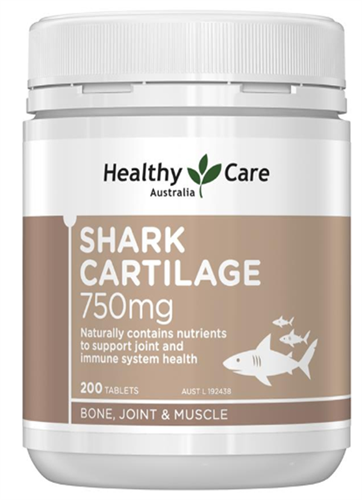 Sụn cá mập Healthy Care Shark Cartilage 750mg hộp 200 viên của Úc