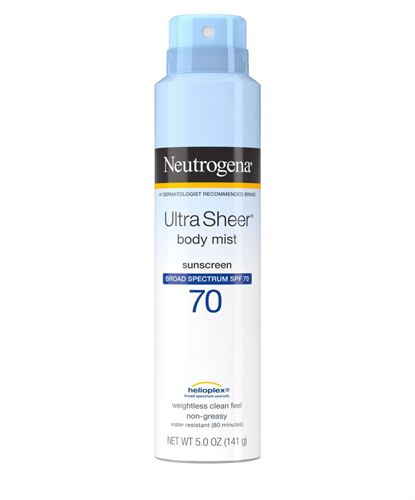 Xịt chống nắng Neutrogena Ultra Sheer Lightweight Sunscreen Spray, SPF 70, 5 oz của Mỹ