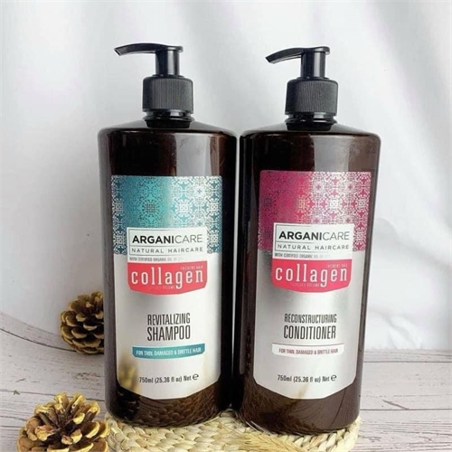 Bộ dầu gội Arganicare Collagen Shampoo and Conditioner Set with Organic Argan Oil and Collagen 750ml