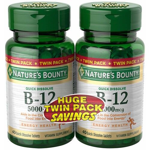 Viên uống Vitamin B12 5000mg Nature’s Bounty 40 viên của Mỹ
