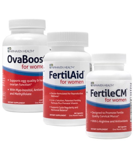 Bộ ba sản phẩm hỗ trợ tăng cường chức năng sinh sản ở nữ: OvaBoost, FertileCM và FertilAid for Women