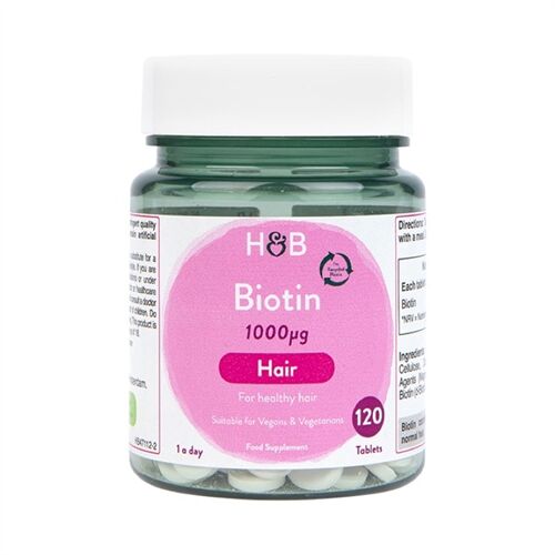 Viên uống Biotin 1000ug H&B (Holland & Barrett) Biotin 1000ug 120 viên của Anh