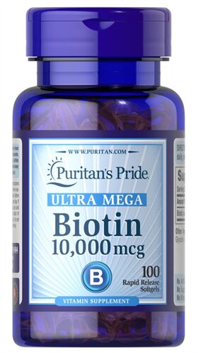 Viên uống mọc tóc Puritans Pride Ultra Mega Biotin 10000 Mcg 100 viên của Mỹ