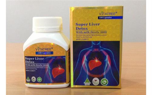Thực phẩm chức năng bổ gan Úc - Super Liver Detox With milk thistle Vitatree 38000