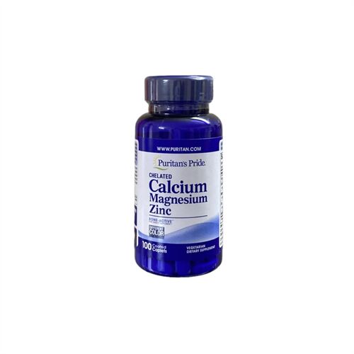 Chelated Calcium Magnesium Zinc Puritan's Pride 1000mg, hộp 100 viên - Viên canci Mỹ