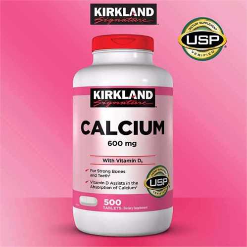 Viên Calcium 600mg with vitamin D hộp 500 viên của Kirkland - Mỹ