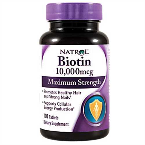 Biotin 10000mcg hộp 100 viên - Viên uống chống rụng tóc NATROL của Mỹ 