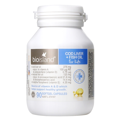 Dầu cá Cod Liver & Fish Oil Bio Island của Úc hộp 90 viên