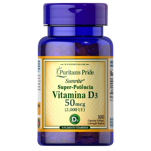 Viên uống Puritan's Pride Vitamin D3 50 mcg (2,000 IU) 100 viên của Mỹ 