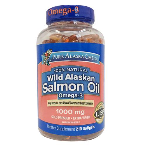 Viên uống dầu cá Pure Alaska Omega-3 Wild Alaskan Salmon Oil 1000mg 210 viên của Mỹ