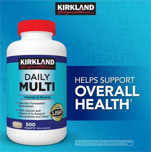 Vitamin hàng ngày Kirkland 500 viên - Vitamin và khoáng chất cho cả nhà 