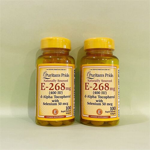 Vitamin E 268mg (400 IU), hộp 100 viên của Puritan Pride - Vitamin E tự nhiên của Mỹ
