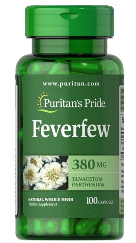 Viên uống hỗ trợ đau nửa đầu Puritan's Pride Feverfew 380 mg 100 viên của Mỹ