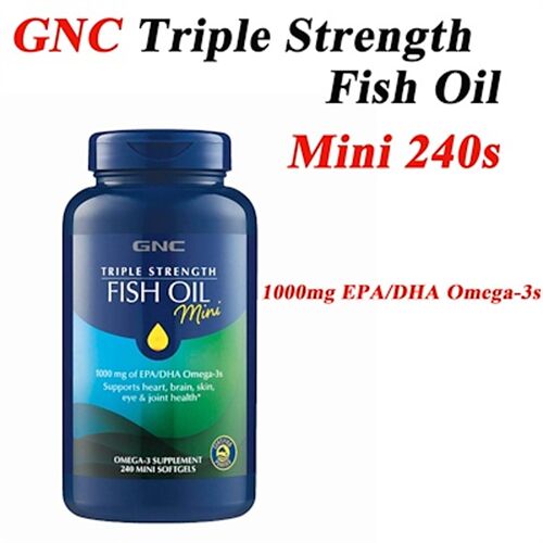 Viên uống GNC Triple Strength Fish Oil Mini softgels 240 viên của Mỹ