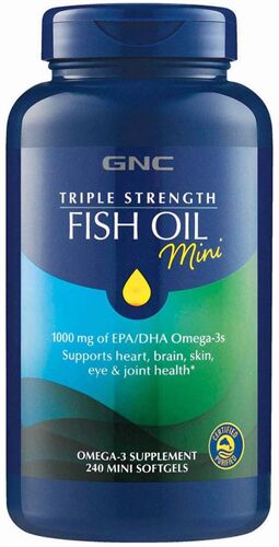 Viên uống GNC Triple Strength Fish Oil Mini softgels 240 viên của Mỹ