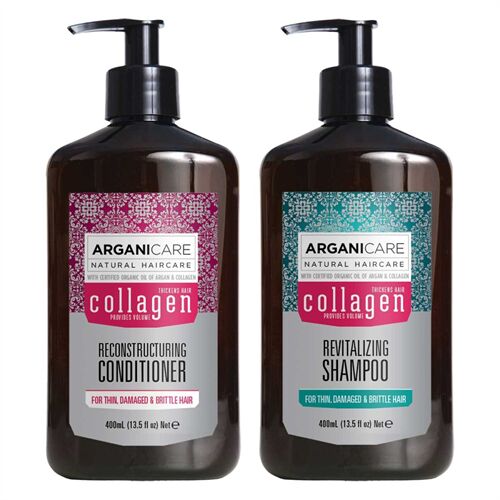 Bộ dầu gội Arganicare Collagen Shampoo and Conditioner Set with Organic Argan Oil and Collagen 400ml