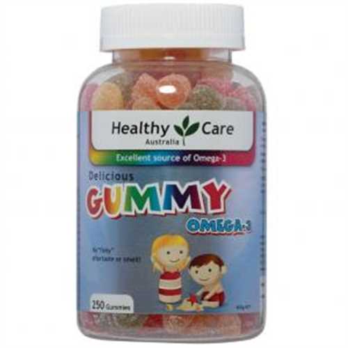Kẹo Delicious Gummy Omega 3 lọ 250 Gummies hãng Healthy Care của Úc