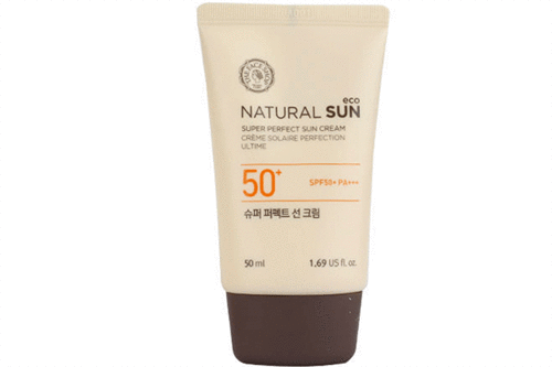 Kem chống nắng The Face Shop Natural Sun Eco Super Perfect Sun SPF50+ PA+++ hộp 50ml của Hàn Quốc