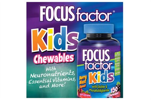 Kẹo bổ sung vitamin phát triển trí não Focus Factor For Kids hộp 150 viên của Mỹ