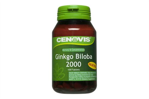 Viên uống bổ não tăng cường trí nhớ Cenovis Ginkgo Biloba 2000 hộp 100 viên của Úc