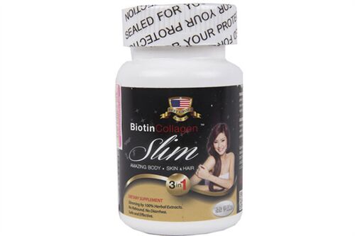 Viên uống giảm cân và làm đẹp da Biotin collagen slim hộp 32 viên của Mỹ