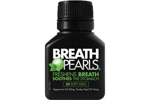 Viên uống hỗ trợ thơm miệng Breath Pearls hộp 50 viên của Úc