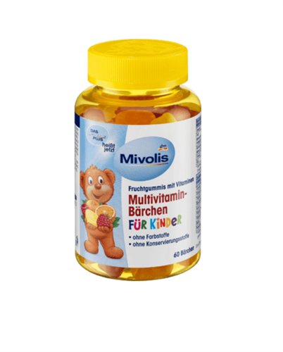 Kẹo gấu của Đức Mivolis Multivitamin Barchen Vị Trái Cây, 60 Viên