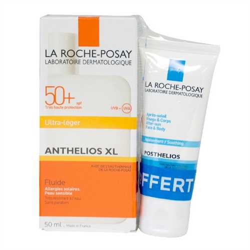 Bộ set Kem chống nắng và kem nhả nắng La Roche Posay Anthelios XL 50+ ultra-léger hộp 50ml của Pháp